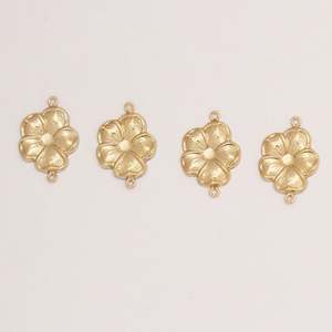 Connecteurs de fleurs remplies d'or véritable breloques de bijoux fins pour la fabrication de bracelets - Product Image 1