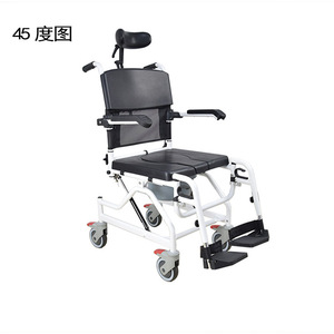 Lightweight Reclining Aluminum Alloy Toilet Chair With <b>Adjustable</b> Backrest And <b>Footrest</b> For Elderly Bathroom Use - Product Image 2