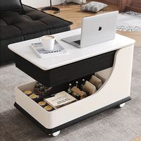 Table basse moderne, simple et multifonctionnelle pour le levage de la roche, chariot à roues mobile MDF Table d'appoint pliable pour le salon