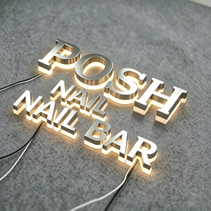 Letras LED de Canal Inverso 3D de Acero Inoxidable, Letrero Acrílico Impermeable Iluminado, Logotipo Comercial Personalizado para Exteriores, Retroiluminado 3D - Product Image 4
