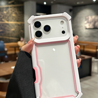 Étui de téléphone antichoc pour iPhone 18 Pro, dos en PC transparent, pare-chocs en TPU, protection des quatre coins pour Samsung S26U