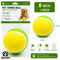 Balles de tennis personnalisées pour chiens de 8 pouces, rebondissantes, durables, jouets interactifs pour chiens, plusieurs tailles et couleurs, logo OEM