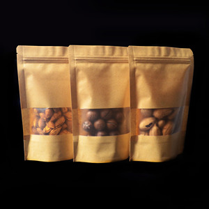 <span class=keywords><strong>Sac</strong></span> en papier kraft à fermeture éclair <span class=keywords><strong>autoportant</strong></span> en gros, avec fenêtre, épaississement, <span class=keywords><strong>sac</strong></span> en papier kraft à fermeture éclair pour l'emballage alimentaire - Product Image 2