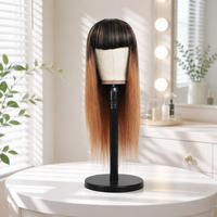 Perruque en cheveux humains brésiliens Remy longs et raides, avec frange latérale, densité 200%, modèle RGH-8523, vente en gros d'usine