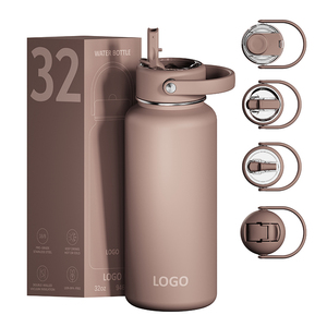 Bouteille d'eau sport réutilisable en acier inoxydable à double paroi isolée, avec logo personnalisé, 18/24/32/40 oz - Product Image 1
