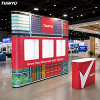 Stand d'exposition TIANYU, toile de fond magnétique en PVC, comptoir de réception pliable, structure en aluminium, promotion de la marque lors des salons professionnels