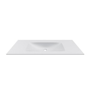 Lavabo de baño Kamalu de 120,5 cm en color blanco opaco, muebles Keratek, cm - Product Image 1