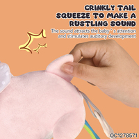 Jouet sensoriel vibrant en peluche pour bébé, lapin en tissu mignon à suspendre avec cordon, idéal pour développer la motricité fine des nourrissons (OEM)