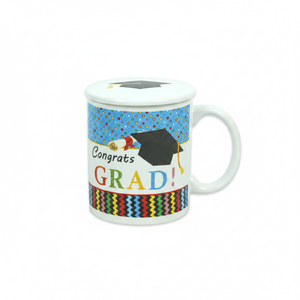 3.2\" X 3.8\" Classic Cute Porcelain Graduation <b>Ceramic</b> <b>Mug</b> 24 Sets (48PCS)/CS Dishwasher Microwave Safe with Lid 400ml Capacity - Product Image 2