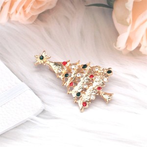 Broche de aleación con diseño de árbol de Navidad para mujer, estilo europeo-americano, 1 unidad, elegante y a la moda, con incrustaciones de diamantes, regalo para bodas y fiestas. - Product Image 6
