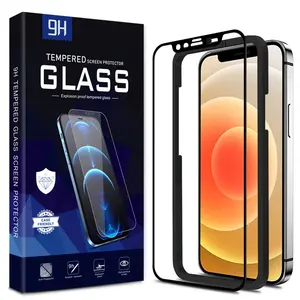 With Camera cover slider privacy screen protector full cover tempered glass for iphone 12 pro max customized packaging box