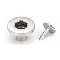 Boutons ronds en métal argenté pour jeans, rivets en acier inoxydable poli pour denim, attaches en acier inoxydable