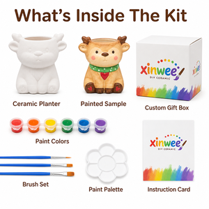 Kit de peinture DIY pour mini-jardinière de jardin féerique, pot à succulentes en céramique en forme d'animal, ensemble d'artisanat pour enfants, décoration intérieure, cadeau - Product Image 3
