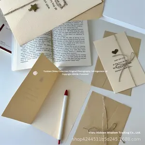 Set di Buste Decorative con Biglietto d'Auguri Stampato a Cuore e Stella a Cinque Punte in Stile Retrò, Regalo di Compleanno con Messaggio di Benedizione - Product Image 5