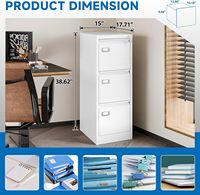 Gabinete vertical bloqueable del cajón del metal de los documentos de la prenda impermeable del almacenamiento de la Oficina del diseño moderno con 3 cajones