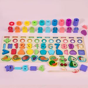 Cadeau génial pour garçons et filles : Blocs mathématiques, puzzles numériques épaisses pour tout-petits, jeu de tri, de comptage et d'empilage de formes - Product Image 4