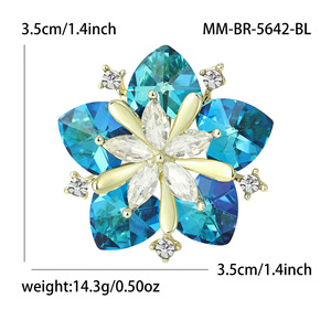 Nouvelle Broche Fleur Colorée Tendance 2026, Épingle Éclatante en Cristal pour Femme, Bijou de Soirée, Mariage et Occasions Formelles - Product Image 2