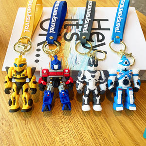 3D American Movies Optimus Primes Personaje de dibujos animados suave llaveros de goma de PVC suave Bumblebeed llavero - Product Image 3