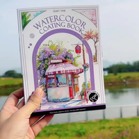 Tragbare Falte Aquarell Färbung Notizbuch Eingebaute Farben Notizblock Aquarell Malerei für Kunst Zeichnung Malerei