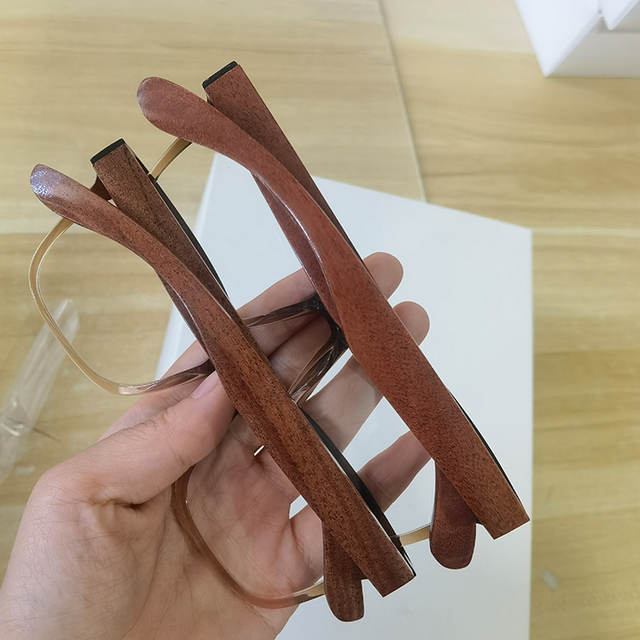Stock Clearance Wooden Acetate Eyeglasses Custom logo Brand Design Acetate Men Frame With Wooden Temple Optical Frame