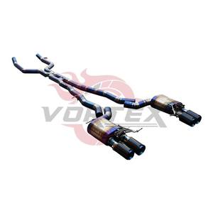 Échappement arrière Vortex Blue Titanium pour BMW F06 F12 F13 640i 650i Système Valvetronic avec X-Pipe et embouts en fibre de carbone quadruples - Product Image 3