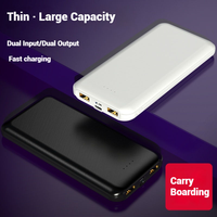 Banques d'alimentation en gros 10000mAh Logo personnalisé imprimé Cadeau Fin Portable Double interface de sortie USB Chargeur de téléphone portable Banque d'alimentation