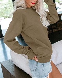 Sweat-shirt en maille à col rond pour femme, léger, respirant, écologique, à séchage rapide, en élasthanne/polyester, couleur unie, pour l'hiver - Product Image 2