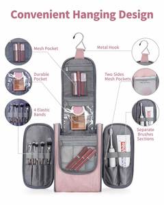 Large Portable Capacity Water-resistant <b>Makeup</b> Bag Organizer Travel <b>Case</b> for Toiletries and Cosmetics - Product Image 2