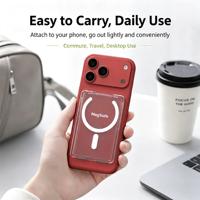 Portefeuille magnétique transparent haut de gamme avec support de téléphone amovible, accessoires de téléphone portable antichoc