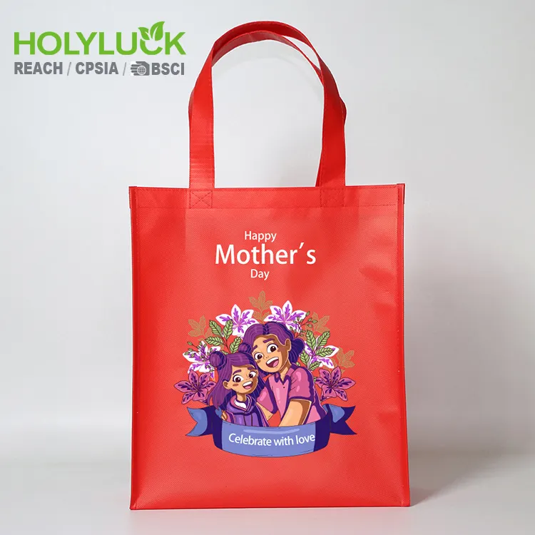 Wholesale custom supermarket recycled non woven bag promotional reusable cloth tote bags pp laminated non woven shopping bag