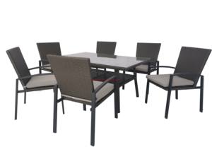 Ensemble <span class=keywords><strong>de</strong></span> salle à manger <span class=keywords><strong>de</strong></span> patio tissé <span class=keywords><strong>en</strong></span> résine marron Nassau 7 pièces par Northlight, résistant aux intempéries, <span class=keywords><strong>en</strong></span> osier synthétique pour l'extérieur - Product Image 6