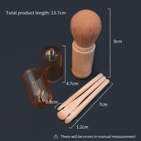 Kuas Makeup rambut Mini lembut dapat ditarik, alat kosmetik profesional Set kuas bedak longgar portabel 4 in 1 Foundation