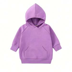 เสื้อกันหนาวมีฮู้ดสำหรับเด็กเสื้อมีฮู้ดผ้าฟลีซหนาแบบเรียบง่ายเสื้อสวมหัวสำหรับเด็กโลโก้ตามสั่ง - Product Image 3