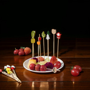 WOWEI stuzzicadenti in bambù bastoncini da Cocktail forniture per feste 12cm 100 pezzi monouso in bastoncini di bambù per spiedino 100 pezzi Set frutta <span class=keywords><strong>Ork</strong></span> - Product Image 3