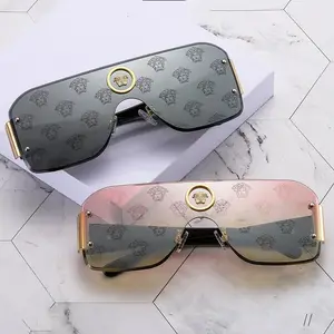 Gafas de Sol de moda de gran tamaño de lujo para hombres y mujeres Gafas de sol sin marco unisex de diseñador italiano