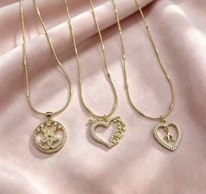 Collar chapado en oro de 18 quilates para mujer, con colgante de circonita cúbica en forma de mariposa, corazón y estrella, varios estilos, joyería de moda, regalo de San Valentín - Product Image 2
