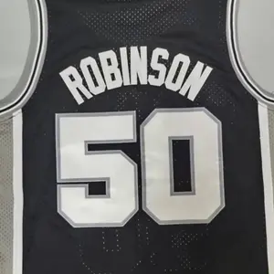 Sẵn sàng để tàu David Robinson Đen throwback chất lượng tốt nhất khâu bóng rổ Jersey