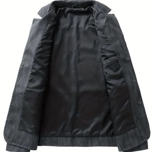 Veste décontractée tendance automne 2025, style moto rétro, en similicuir enduit, coupe carrée, col à revers, logo brodé sur le devant, fermeture éclair - Product Image 3