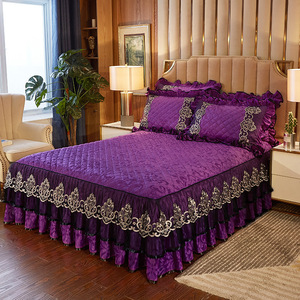 Drap de lit matelassé en velours épais et doux, couvre-lit <span class=keywords><strong>jacquard</strong></span> européen, <span class=keywords><strong>jupe</strong></span> de lit pour chambres à coucher et salons - Product Image 2