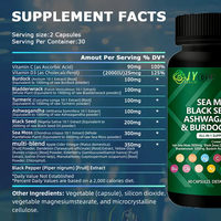 Capsules de supplément personnalisées OEM ODM à base de mousse de mer, huile de nigelle, ashwagandha, racine de bardane et vinaigre de cidre de pomme, marque privée, 60 unités