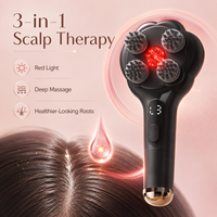 Nouveautés 2026 : Peigne applicateur d'huile capillaire rechargeable 3-en-1 avec lumière rouge et brosse de massage électrique du cuir chevelu avec distributeur d'huile
