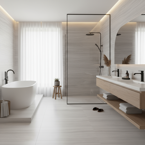 Losa grande de madera blanca de lujo al mejor precio, acabado natural a rayas para suelo de hotel - Product Image 5