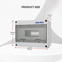 Boîtier de disjoncteur à HT-12 voies EPEPRO étanche en plastique ABS Rail DIN MCB Boîtier de distribution pour usage intérieur/extérieur