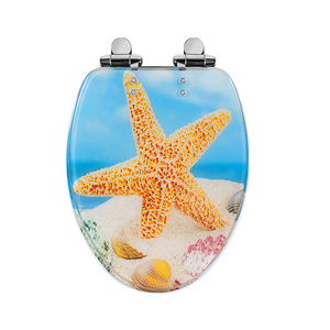 Asiento <span class=keywords><strong>de</strong></span> Inodoro Personalizado Impreso en 3D <span class=keywords><strong>de</strong></span> Resina/Madera/Acrílico con Diseño Oceánico y Bisagras Ajustables, Compatible con Inodoros <span class=keywords><strong>Universales</strong></span> - Product Image 1