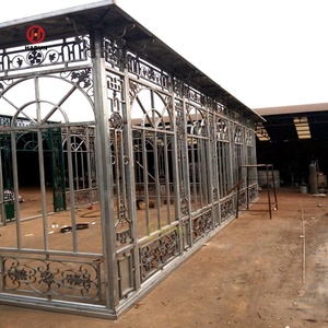 Nouveau design de jardin extérieur moderne <span class=keywords><strong>Serre</strong></span> en <span class=keywords><strong>fer</strong></span> <span class=keywords><strong>forgé</strong></span> de grande taille avec verre - Product Image 4