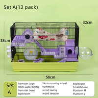Villa de luxe à deux étages Château Hamster Cage Hamster Bouteille d'eau 12pack Hamster Nid