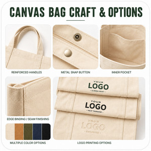Sacs fourre-tout en toile avec logo personnalisé, réutilisables pour les courses, la plage, vente en gros, plusieurs couleurs et tailles - Product Image 4