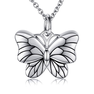 de Plata de Ley 925 joyería de la cremación Memorial <span class=keywords><strong>ceniza</strong></span> colgante mariposa urna de cenizas collar por duelo regalo regalos - Product Image 2