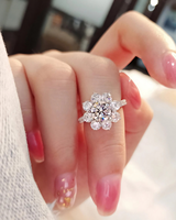 Bague de fiançailles en diamant naturel taille brillant 2,00 carats avec halo, or blanc 18 carats plaqué rhodium, promesse de mariage, solitaire, clarté VS1