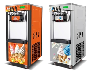 Nueva Máquina de Helados Comercial de 28~36 L/H, 3 Sabores, Colorida, Vertical, con Tolva de 8 L y Cilindro de 2 L, Alta Productividad para Puestos - Product Image 5